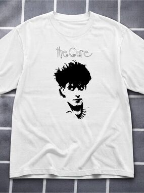 Gildan The Cure Graphic White Men’s T‑Shirt